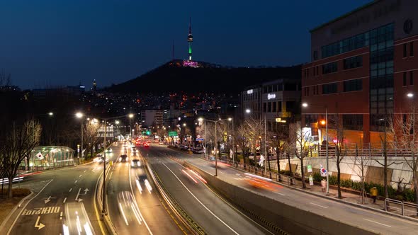 Seoul City Night Traffic