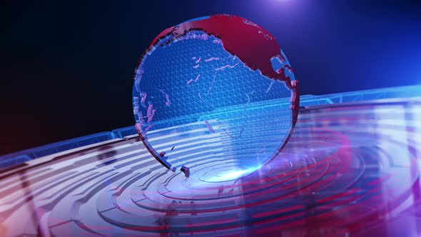 3D World News Background Looped A8