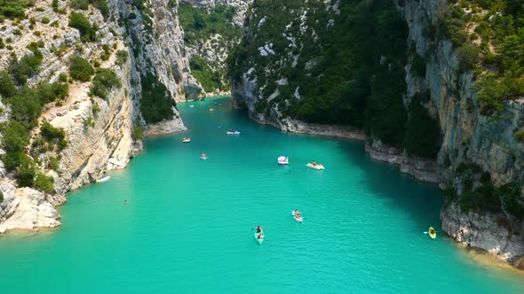 The Gorges of Verdon in France viewed from the Gatelas Bridge