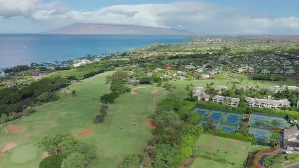 Aerial Golf Course and Tennis Courts at Prestige Oceanfront Golf Club and Resort