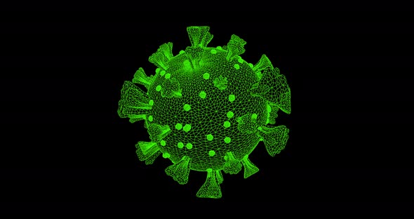 Animation of macro Coronavirus Covid-19 cells floating in a vein. 4k alt