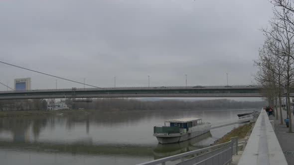 Pan left view of UFO Bridge