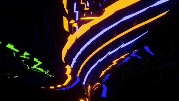 Vj Loop Abstract Figure Flashing Neon 004