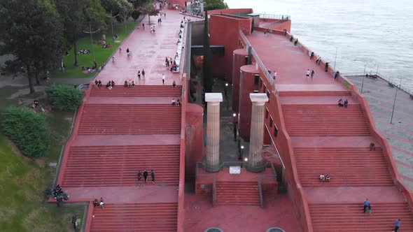 Cultural center Spain park, Promenade Parana River (Rosario, aerial view)