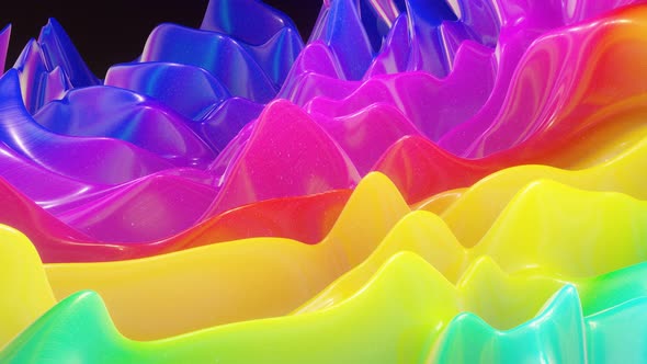 Abstract Wavy Pattern on Bright Glossy Surface