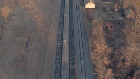 Old Railway Station with Rails