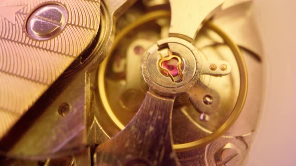 Close Up of Watch Mechanism Working