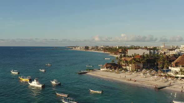 Drone Video of the Caribbean Coastline with Luxury Hotels