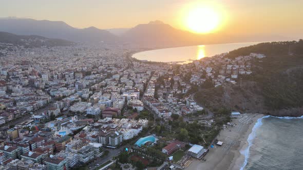 Alanya, Turkey - a Resort Town on the Seashore. Aerial View