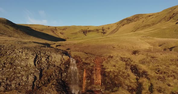 Aerial Iceland Waterfall