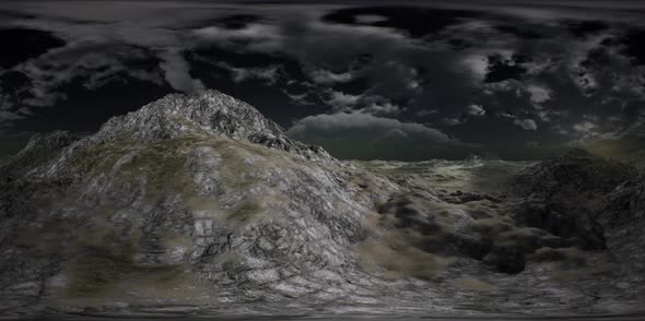 VR 360 Huge Dark Clouds Over Scottish Highlands