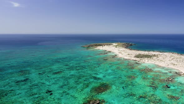 Aerial view of Elafonisi beach.