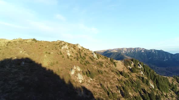 Aerial Mountains At Sunrise