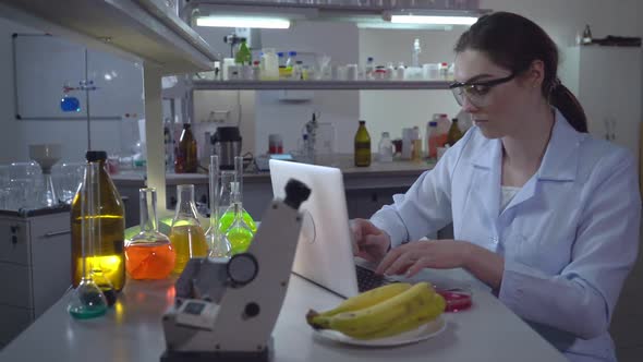 Young Lab Technician Working in Laboratory