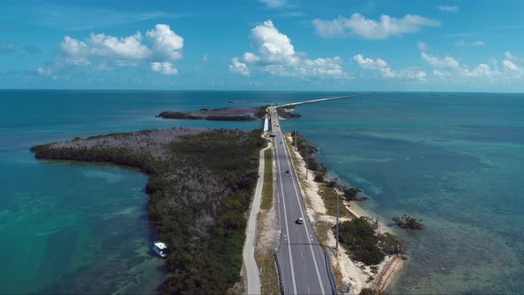 Paradise landscape of caribbean sea of Florida Keys Florida United States.