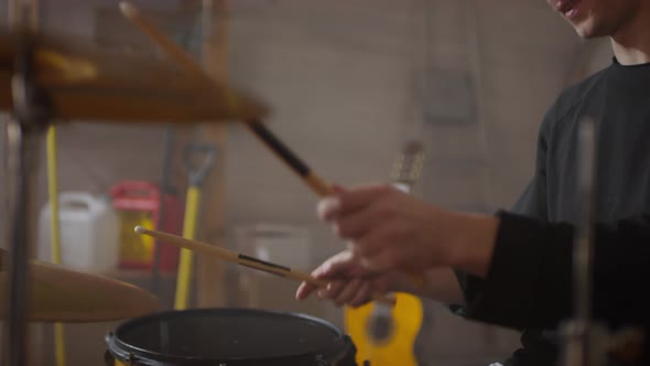 Modern Musician Playing Drums