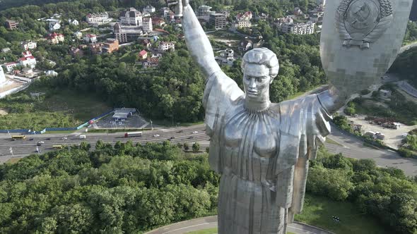 Kyiv, Ukraine: Aerial View of the Motherland Monument