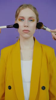 Beautiful Woman Applying Makeup