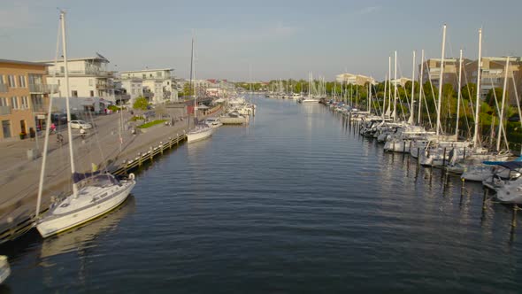 Lots of sailboats at Lomma canal, Sweden