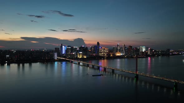 Panoramic  city skyline in Hangzhou china