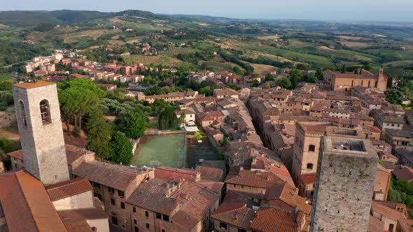 Aerial view of San Gimignano, Tuscany