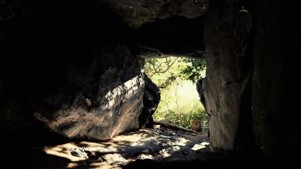 Shot Taken From Inside a Small Cave Looking Out