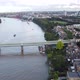 A Drone View of the Fulham Railway Bridge Up Close with a Train Driving Over It - VideoHive Item for Sale