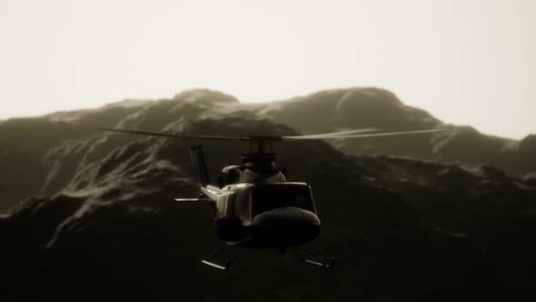 Slow Motion United States Military Helicopter in Vietnam alt