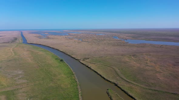 Delta of Volga River Agrokhansky Bay