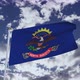 North Dakota Flag With Sky 4k - VideoHive Item for Sale