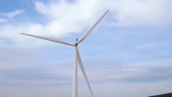 Aerial shot of a wind farm