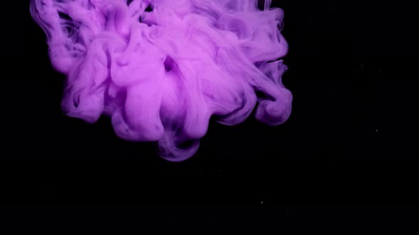 Pink Ink Cloud Black Background