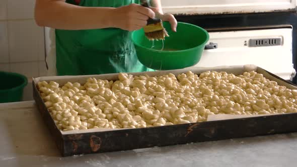 Brushing Dough with Yolk Fast Motion