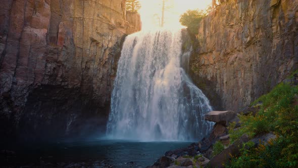 Rainbow Falls in the Ansel Adams Wilderness in California USA