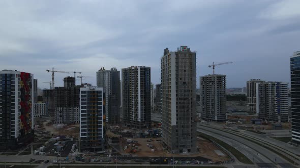 Construction site for a new city block.