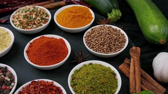 Colorful Herbs and Spices for Cooking