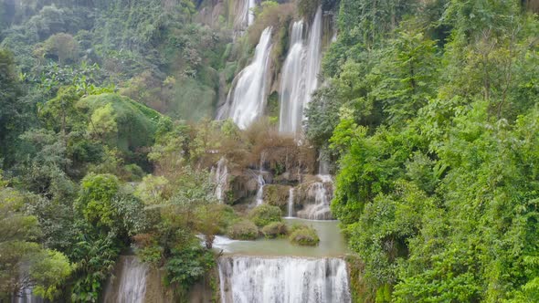 Thi Lor Su Waterfall. Nature landscape of Tak in natural park. The largest and highest waterfall