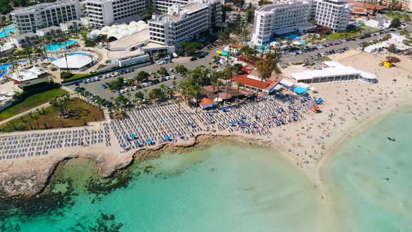 Aerial View of Beautiful Beach of Mediterranean