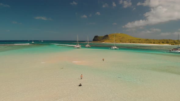 Aerial View From Drone of Gabriel Island Mauritius