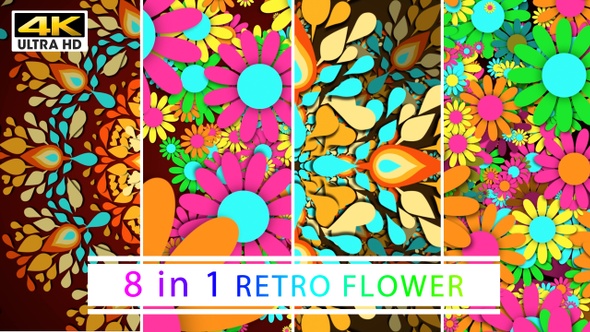 Retro Flowers 4K