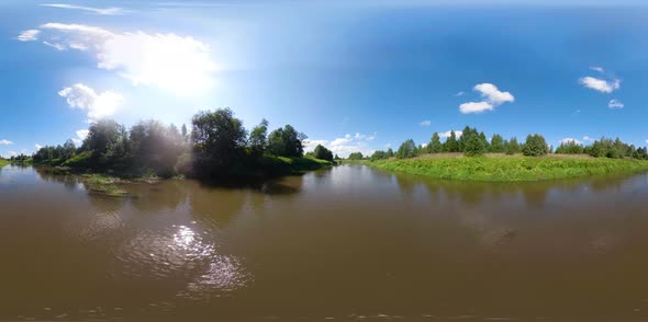 VR360 Landscape with River and Trees