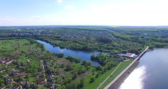 Aerial View of Old Dam