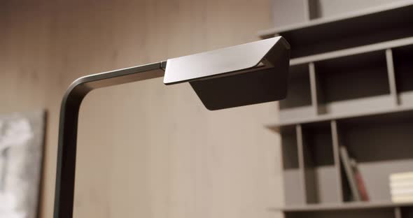 Modern Lamp and Shelves with Home Stuff