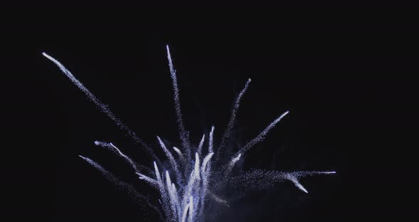 Short white crossette of fireworks tangled