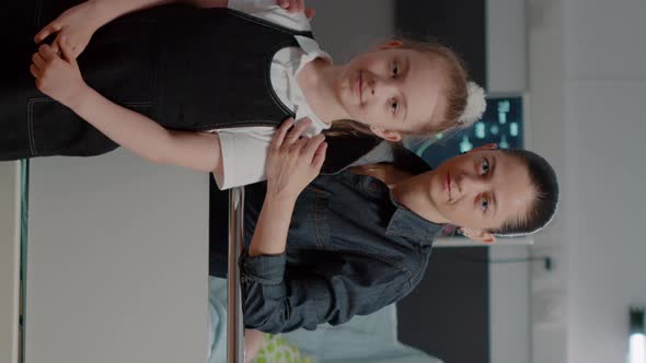 Vertical Video Portrait of Mother and Child Sitting in Hospital Ward at Family Visit