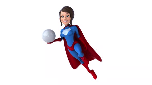 Fun 3D cartoon animation of a Super woman