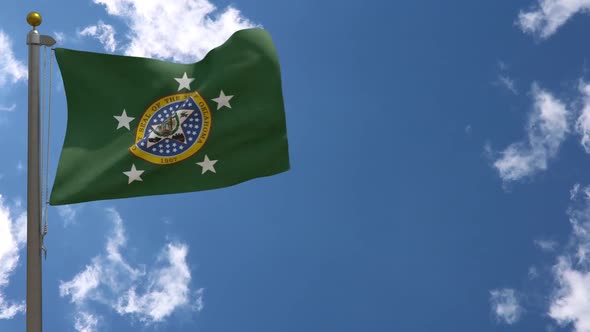 Governor Of Oklahoma Flag (Usa) On Flagpole