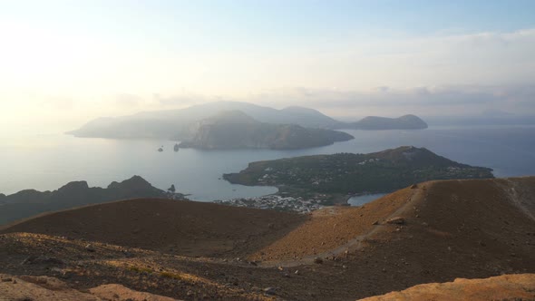 Aeolian Islands at Sunset, South Italy