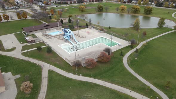 Aerial view of Anderson Park recreation center in Kenosha, Wisconsin