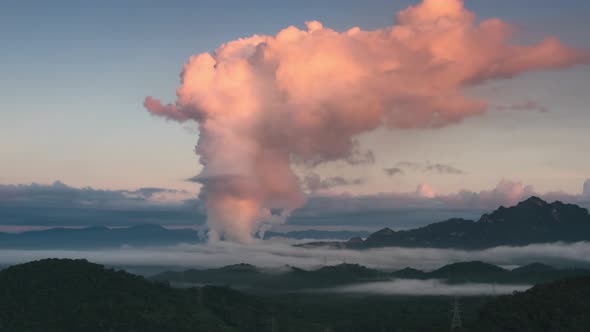Beautiful Landscape in the morning time with fog.